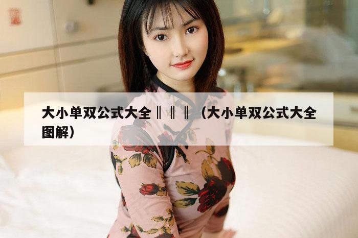 大小单双公式大全‖‖‖（大小单双公式大全图解）